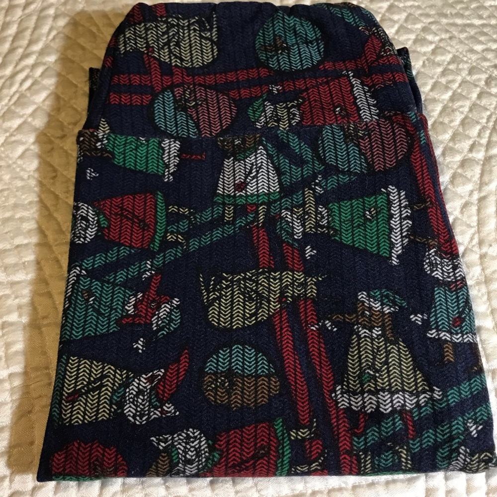 Like NEW Lularoes Tween Leggings kids8-14 Adults00-0 Christmas Dogs Cats Skiing